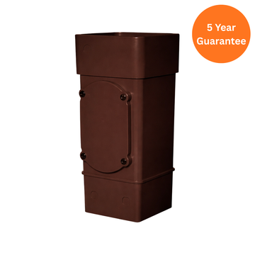 Brown Square Downpipe Access Pipe uPVC Drainage Inspection Fitting