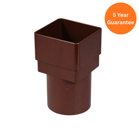 Brown Square to Round Downpipe Adaptor uPVC Drainage Connector