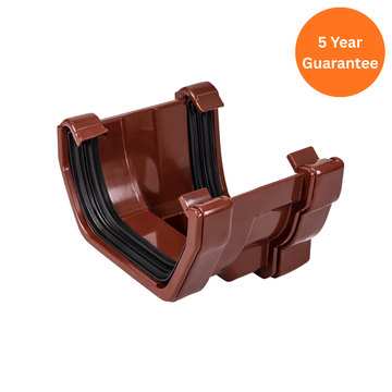 Brown Ogee to Square Gutter Adaptor Left Hand uPVC Connector
