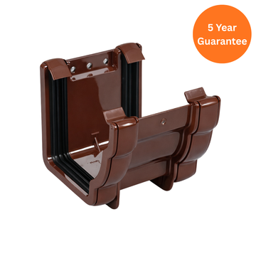 Brown Ogee Gutter Union Bracket uPVC Gutter Connector Support