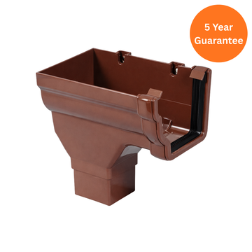 Ogee Gutter Stop End Outlet LH (Brown)