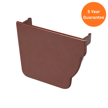 Brown Ogee Gutter Internal Left-Hand Stop End uPVC Gutter Fitting