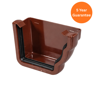 Brown Ogee Gutter External Right-Hand Stop End uPVC Gutter Fitting