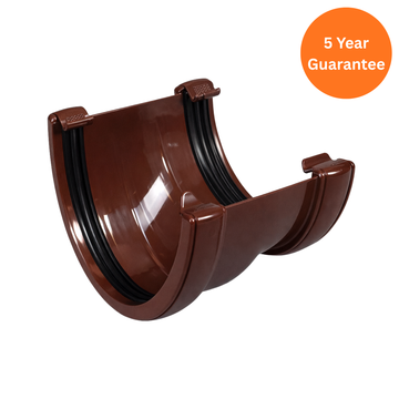 Brown Hi-Cap to Half Round Gutter Adaptor uPVC Gutter Connector