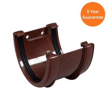 Brown Hi-Cap Gutter Union Bracket uPVC Deepflow Gutter Connector