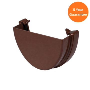 Brown Hi-Cap Gutter External Stop End uPVC Deepflow Gutter End Cap