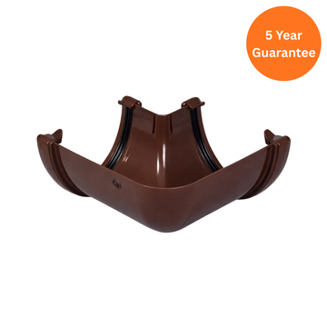 Brown Hi-Cap 90 Degree Gutter Angle uPVC Deepflow Corner Connector