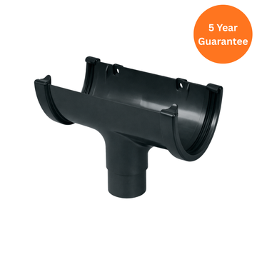 Anthracite Grey Hi-Cap Gutter Run Outlet uPVC Rainwater Downpipe Connector