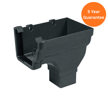 Anthracite Grey Ogee Gutter Stop End Outlet Right Hand uPVC