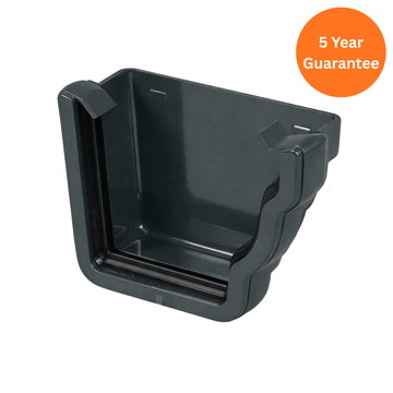 Anthracite Grey Ogee Gutter Stop End External Right Hand uPVC