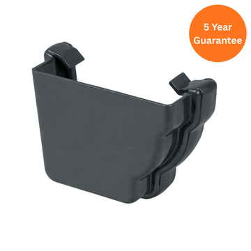 Anthracite Grey Ogee Gutter Stop End External Left Hand uPVC