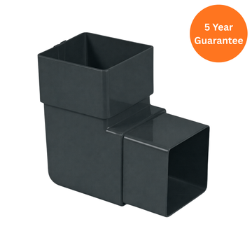 Anthracite Grey Square Downpipe Offset Bend 92.5 Degree uPVC Connector