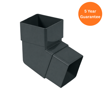 Anthracite Grey Square Downpipe Offset Bend 112.5 Degree uPVC Connector