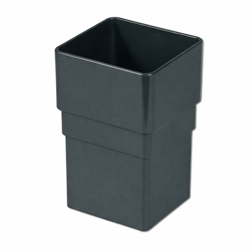 Anthracite Grey Square Downpipe Socket uPVC Rainwater Pipe Connector