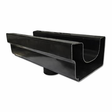 Twinplas Black Gutter Connector Outlet uPVC Rainwater Downpipe Fitting