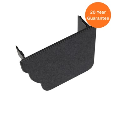 FloPlast Ogee Gutter Internal Right-Hand Stop End Cast Iron Effect