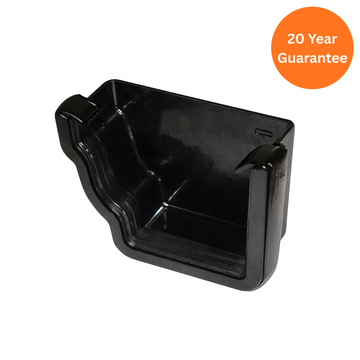 FloPlast Ogee Gutter External Right-Hand Stop End Cast Iron Effect
