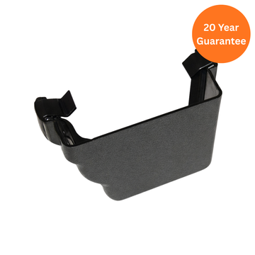 FloPlast Ogee Gutter External Left-Hand Stop End Cast Iron Effect