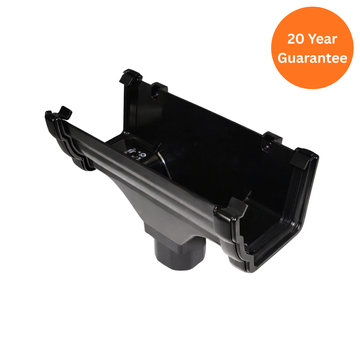 FloPlast Ogee Gutter Running Outlet Cast Iron Effect