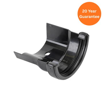 FloPlast Half Round to Ogee Left Hand Gutter Adaptor Cast Iron Effect