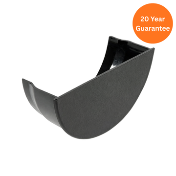 FloPlast Half Round Gutter Internal Stop End Cast Iron Effect