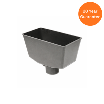 FloPlast Square to Round Downpipe Hopper Head Cast Iron Effect