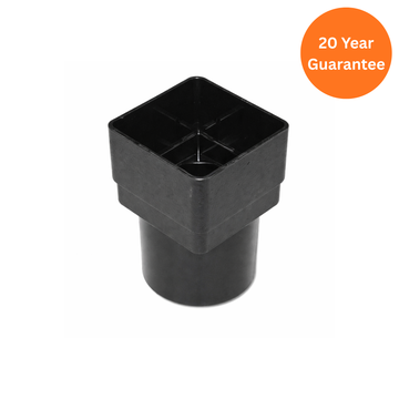 FloPlast Square to Round Downpipe Adapter Cast Iron Effect uPVC