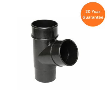 FloPlast Round Downpipe Branch 67.5 Degree Cast Iron Effect uPVC Fitting