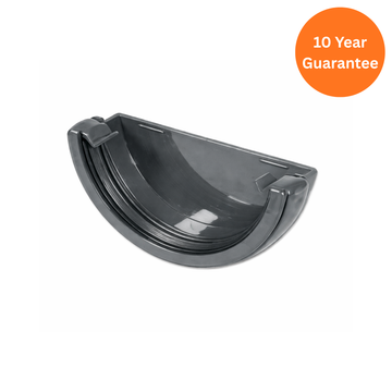 Anthracite Half-Round Gutter External Stop End uPVC Gutter End Cap
