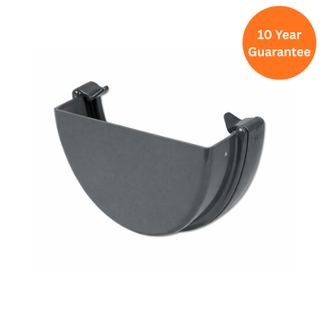 Grey Hi-Cap External Gutter Stop End uPVC Gutter End Cap