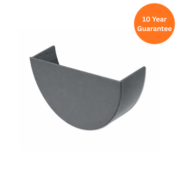 Grey Hi-Cap Internal Gutter Stop End uPVC Gutter End Cap