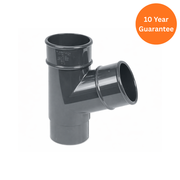 Anthracite Grey Round Downpipe Branch 112° uPVC Rainwater Connector
