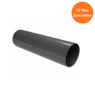FloPlast 110mm Black Plain Ended Soil Pipe 3m or 4m uPVC