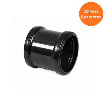FloPlast Black Pipe Coupling Double Socket uPVC Soil Pipe Connector
