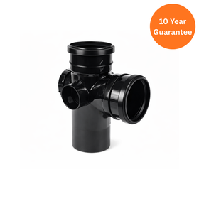 Black 92.5° Soil Pipe Branch – uPVC Waste Water Pipe Fitting