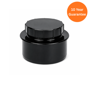 Black FloPlast Screwed Access Cap 123mm