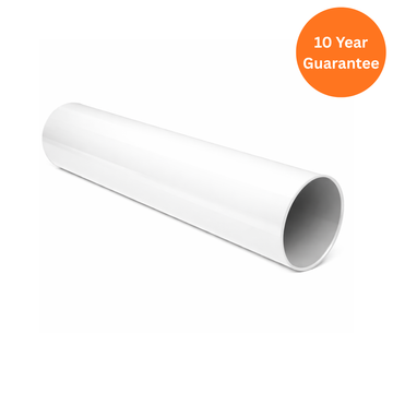 White 110mm uPVC Plain Ended Soil Pipe 3m