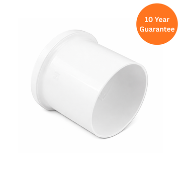 White 110mm uPVC Single Socket Soil Pipe Coupling
