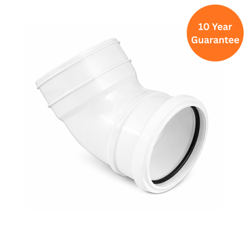 White 110mm uPVC 135° Top Offset Soil Pipe Bend