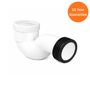 White 110mm uPVC Swan Neck Soil Pipe Connector