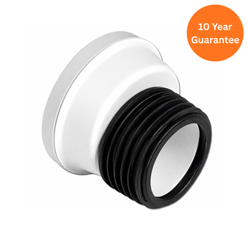 White 110mm uPVC Offset WC Connector