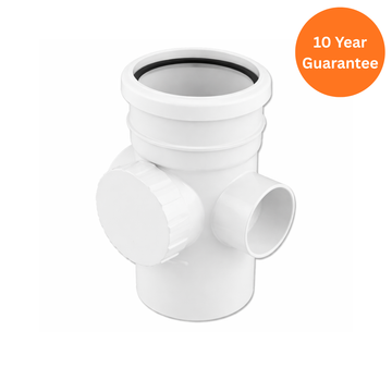 White 110mm uPVC Access Pipe Socket/Spigot