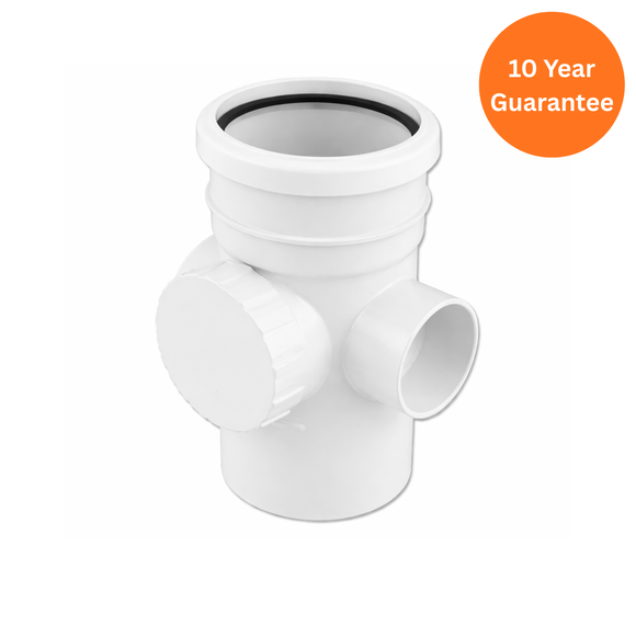 White 110mm uPVC Access Pipe Socket/Spigot