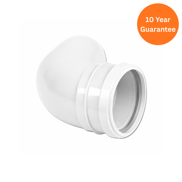 White 110mm uPVC 92.5° Soil Pipe Bend