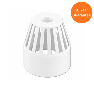 White 110mm uPVC Vent Terminal for Soil Pipe Systems
