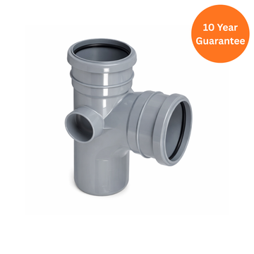 Grey uPVC 92.5° Soil Pipe Branch for Waste Water Systems