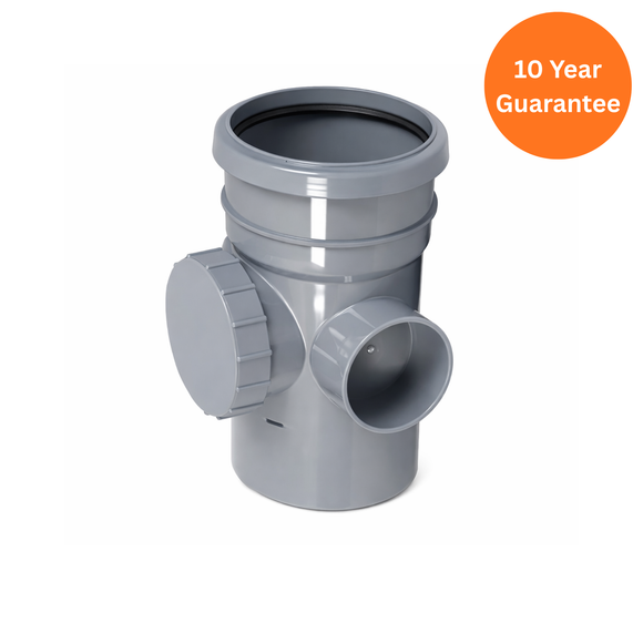Grey 110mm Access Pipe Socket/Spigot – uPVC Soil Pipe Fitting