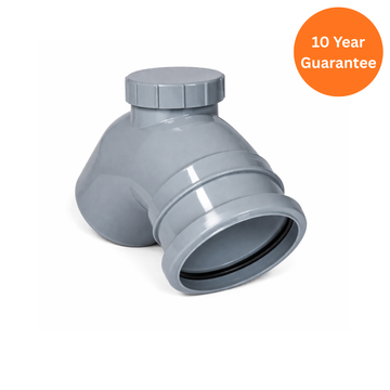 Grey 92.5° Access Bend – 110mm uPVC Soil Pipe Maintenance Fitting