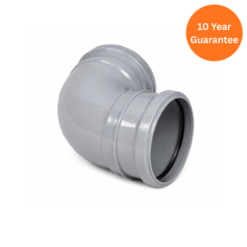 Grey 92.5° Soil Pipe Bend Double Socket – 110mm uPVC Drainage Fitting