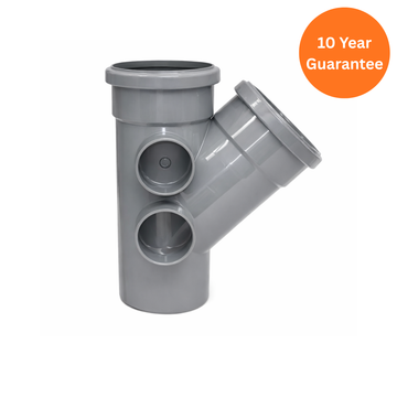 Grey 135° Soil Pipe Branch – uPVC Drainage Pipe Fitting
